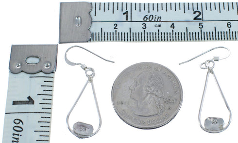 Red Opal Authentic Sterling Silver Navajo Hook Dangle Earrings BX119646